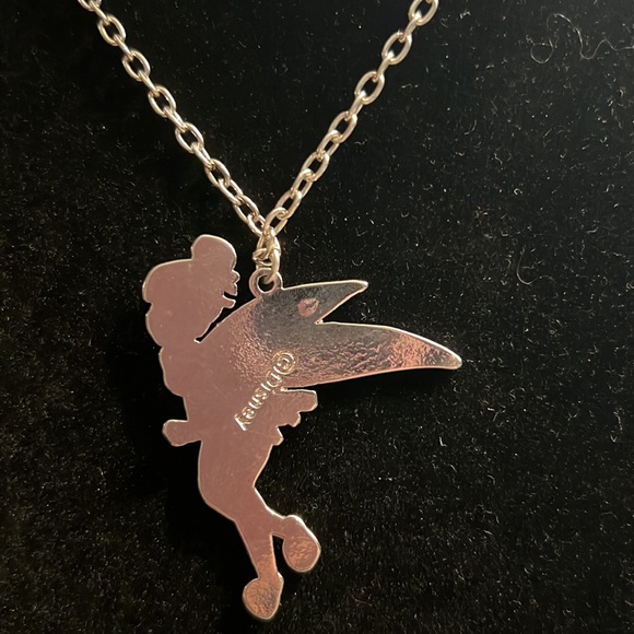 Vintage genuine Disney large pendant TinkerBell Necklace w Enamel/ Rhinestones - Picture 3 of 5